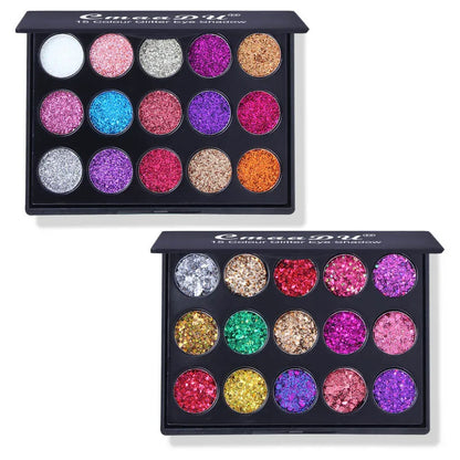 Cmaadu 15 Color Glitter Eye Shadow Pallete Pigment Professional Eye Make up