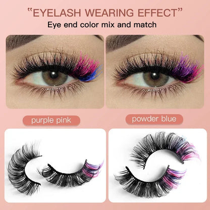 7 Pairs of 3D Mink Colored Russian Fluffy Eyelashes