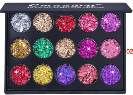 OWOSC 15 Color Glitter Eye Shadow Palette